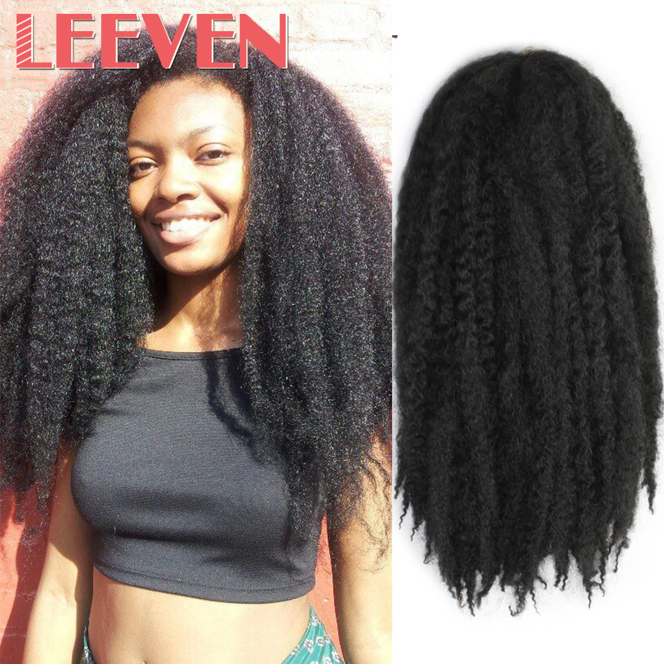 Leeven 18 ''5 unids/lote Afro trenzas Marley pelo trenzas de Crochet peinado pelo trenzado sintético extensión suave giro