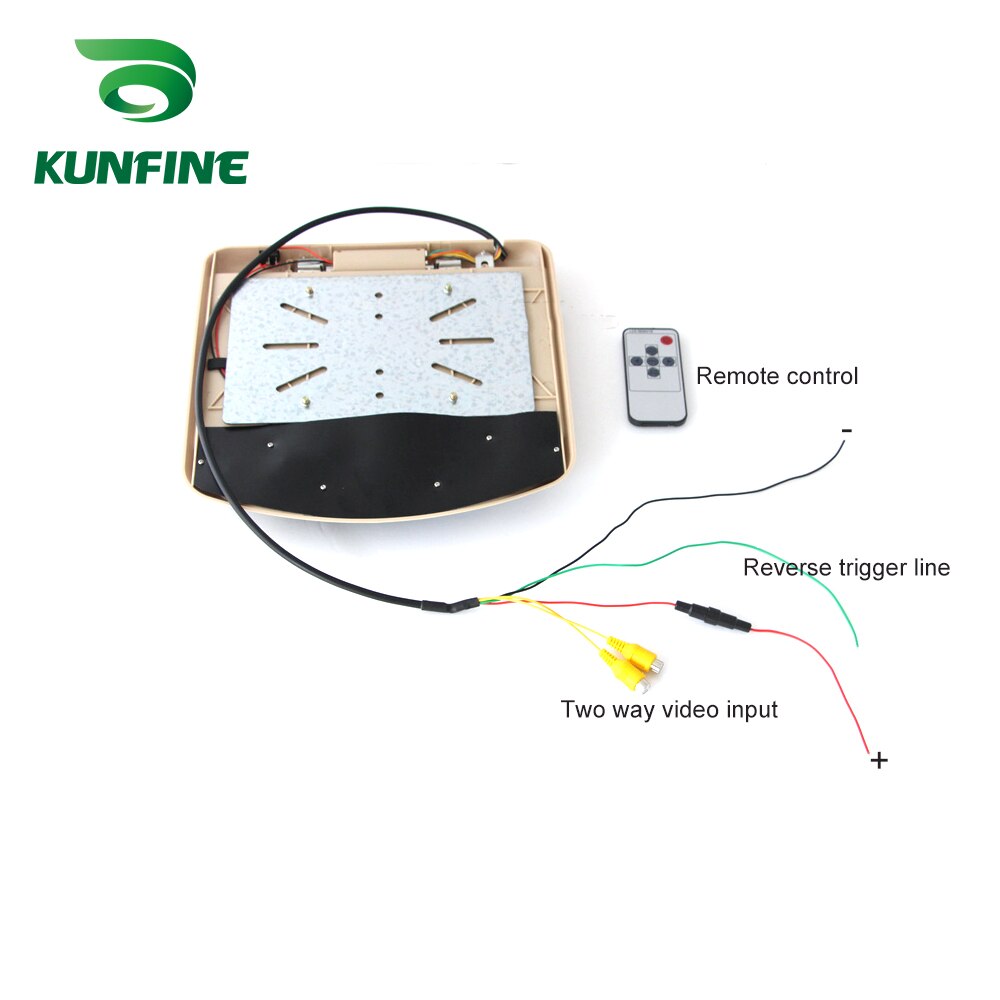 KUNFINE-Monitor de techo para coche, pantalla LCD abatible hacia abajo de 9 pulgadas, vídeo Multimedia, montaje en techo