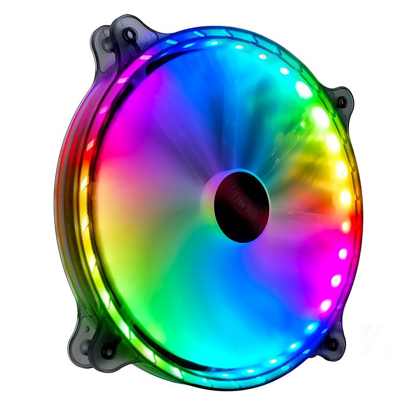 Högt luftflöde 200mm st fodral fläkt ventilador tyst kylning för dator 6 pin mute pwm rgb fodral fläktar kylare justera fläktar kylare: Enda fläkt