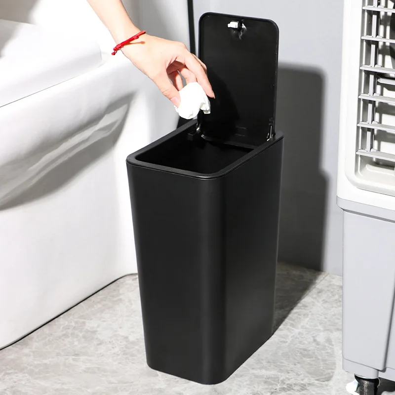 Large Capacity Kitchen Bathroom Trash Can Press Type for Home Use with Lid Toilet Hand Free Garbage Can Living Room