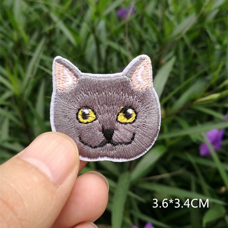 Computer embroidered badge cute little cat animal head embroidered cloth sticker decorative patch sticker