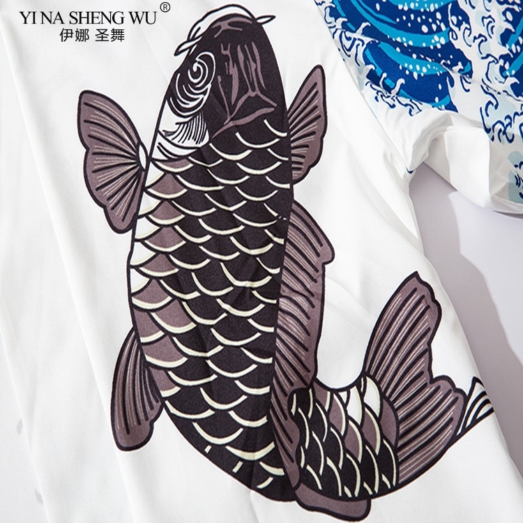 The Great Wave Off Kanagawa Man Japanese Traditional Orient Ethnic Cardigan Kimono Haori Man Unisex Thin Loose Ukiyo-e Outfits