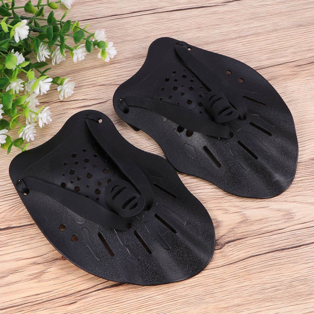 1 paar Schwarz Schwimmen Handschuhe Schwimmhäuten Aquatische Fit Traning Handschuhe Paddel Tauchen Hand Web