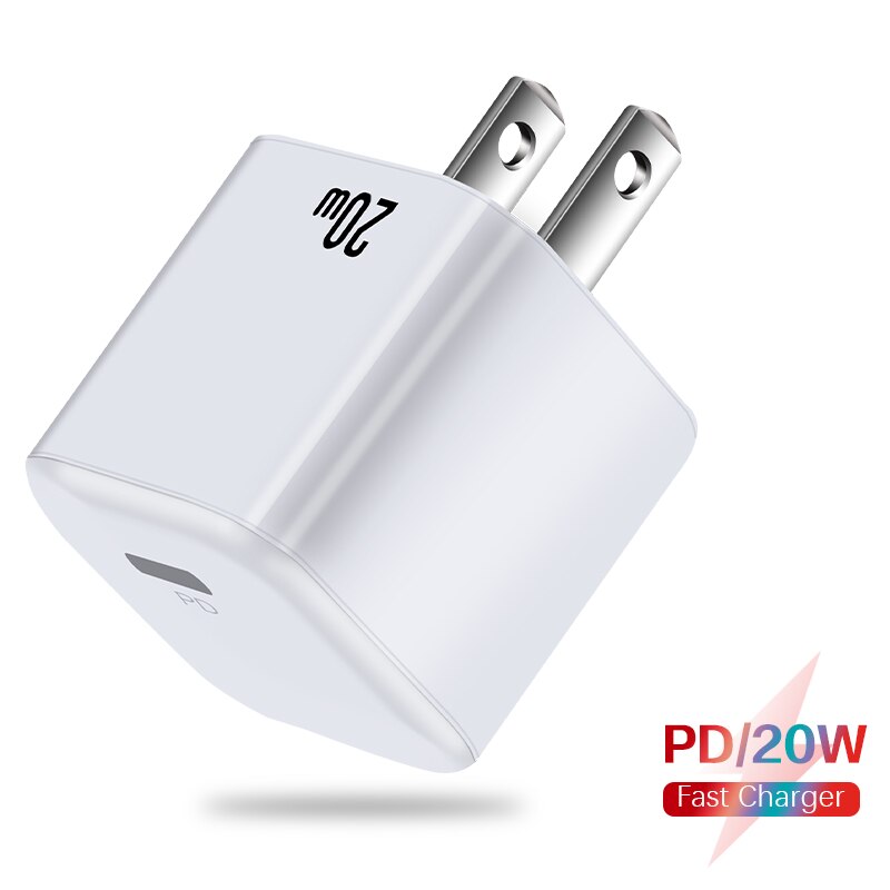 20W PD Usb C Charger Quick Charger Fast Charging for Iphone 12 Pro Max Xiaomi 11 Huawei Adapter QC3.0 Portable Mini Wall Charger: US White