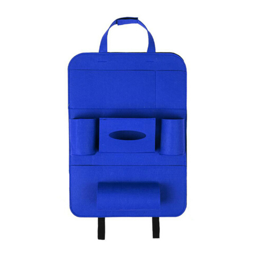 Auto voiture organisateur banquette arrière sac voiture-style titulaire multi-poche siège laine feutre stockage conteneur suspendus boîte voiture stockage pour enfant: Blue