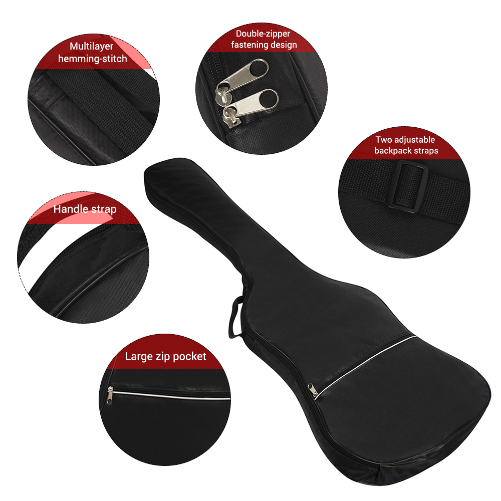E-Bass Gitarren tasche Rucksack 20mm gepolstert für E-Bass und Gitarre schwarz