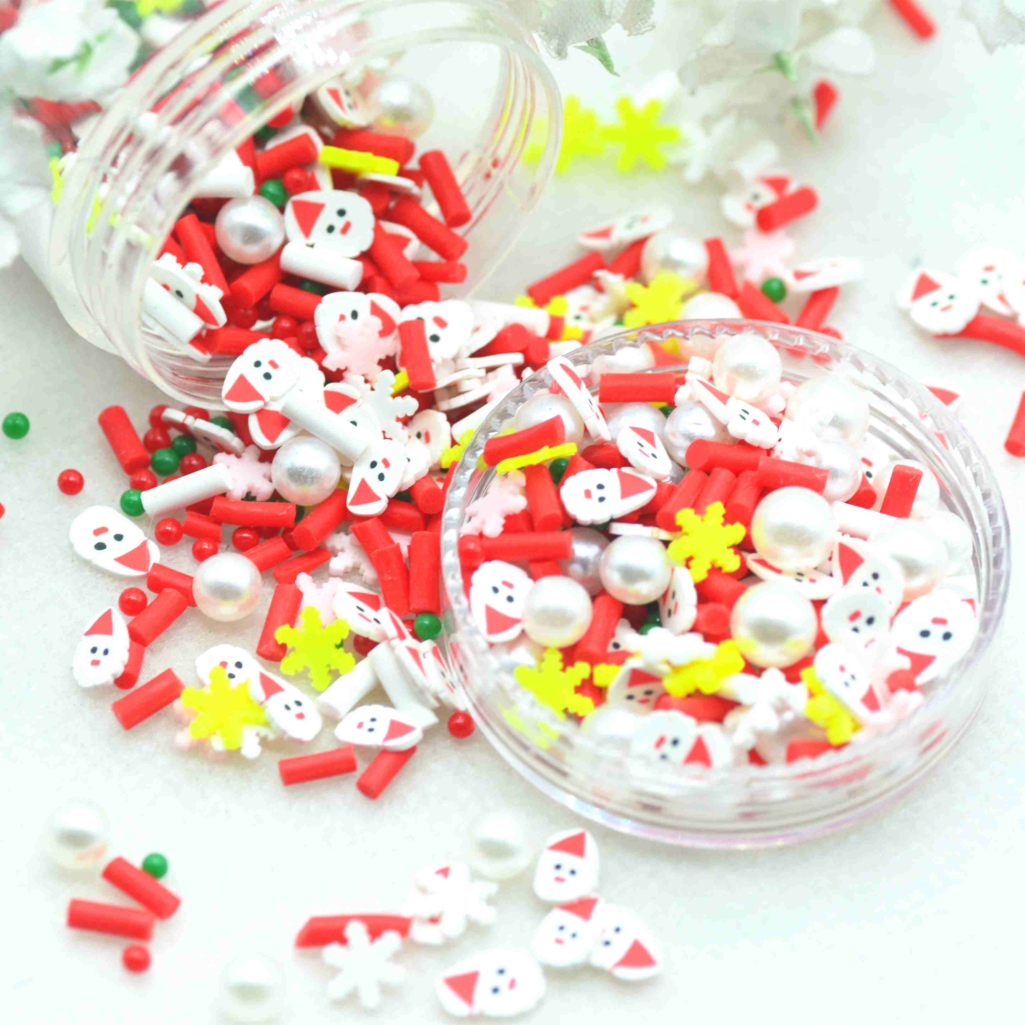 Polymer Clay Christmas Party Decoration Sprinkles-Christmas Arts Crafting Supplies-Soft Clay Nail Embellishments