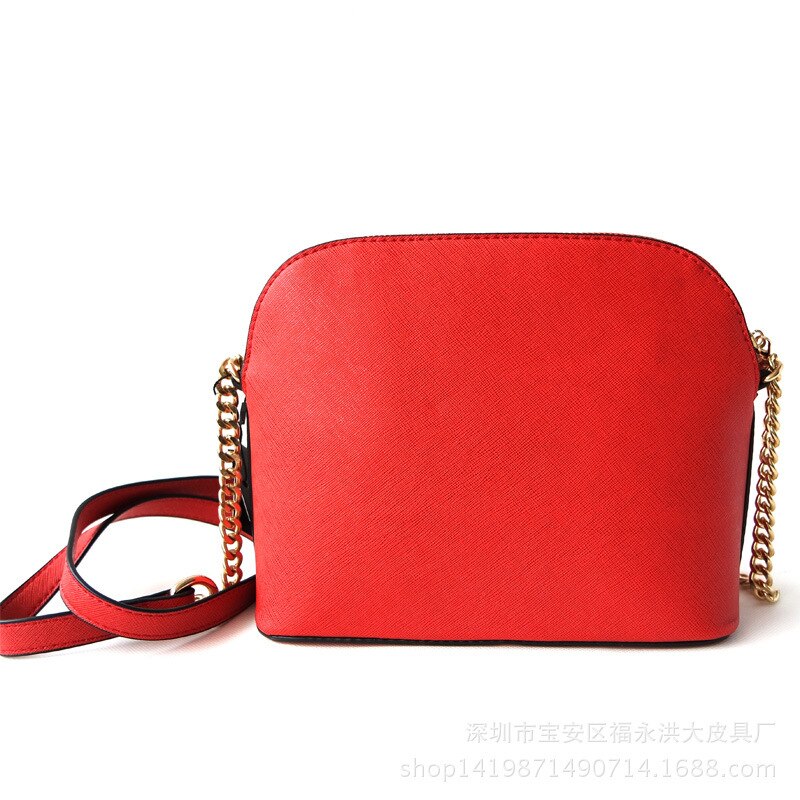 Woman Package Cross Leather Bag Small Shell Package Single Shoulder Messenger Chain Package Handbag