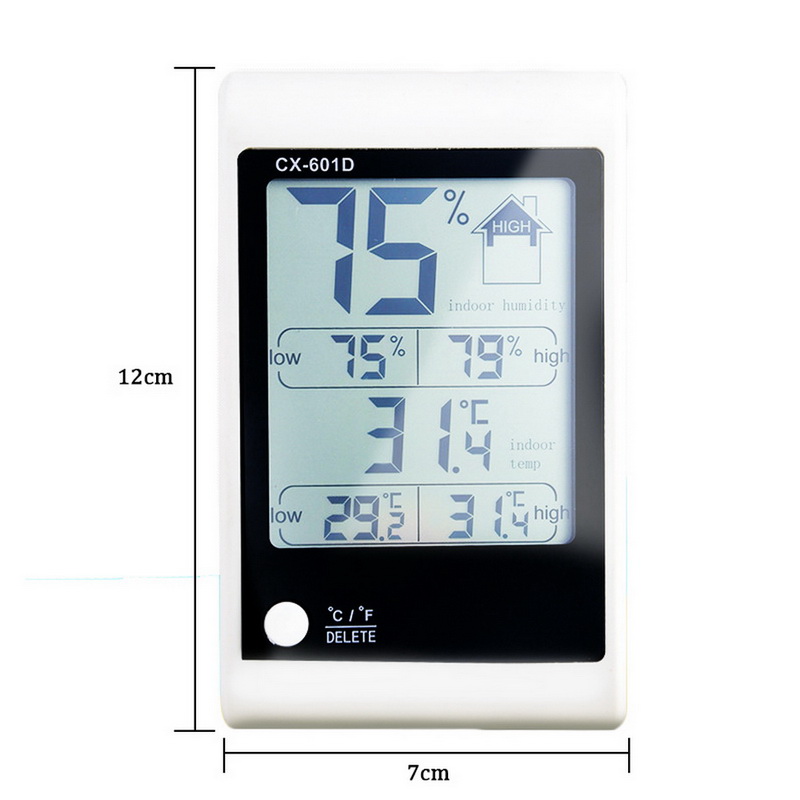 Junejour -601D Digital Thermometer Hygrometer Electronic Temperature Humidity Gauge Meter Weather Station Indoor Home Office