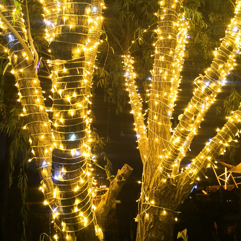 Op zonne-energie werkende slingerverlichting met 5/7/12/22m led's en 8 standen, ideaal voor buiten, tuin, kerst, bruiloft, feest en slingerdecoratie.