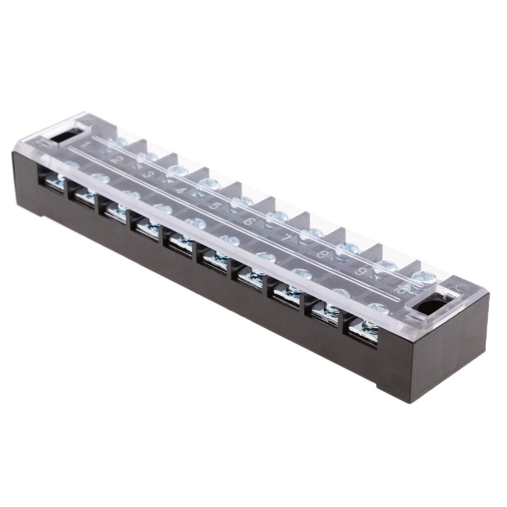 Connector Terminal Strip Barrier Block 10 Circuits Insulated 600V 25A AC DC