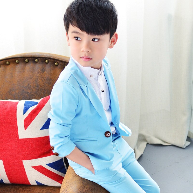 Costume de mariage pour enfants de 2 à 9 ans, veste Slim de Style coréen pour garçons, manteau Blazer formel d'école, ensemble 2 pièces avec pantalon