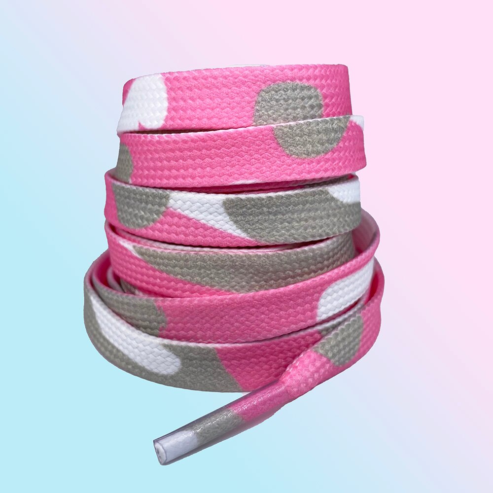 Bunte Schnürsenkel 120CM Breite Spitze Regenbogen Gradienten Druck Flache Leinwand Schuh Spitze Schuhe lässig Chromatische Farbe Schnürsenkel Für Turnschuhe: Rosa