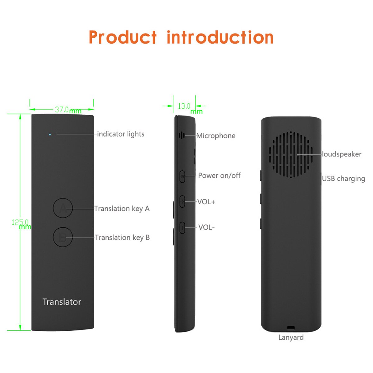 T6 Smart Voice Translator 30 Languages Portable Two Way Real-time Translation Multi-Language Language Translator Device With APP