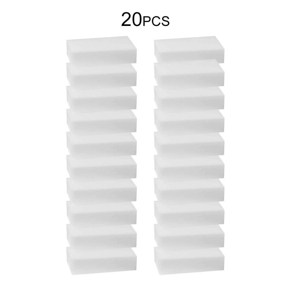 100pcs/lot White Magic Sponge Cleaner Eraser Multi-functional Cleaner Melamine Sponge for Kitchen Bathroom Cleaning: 20 pcs