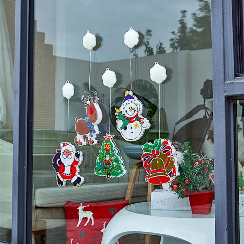 Christmas LED Window Decoration Lights Christmas Suction Cup Chandelier Party Ornament Lights Indoor Bedroom Scene Layout