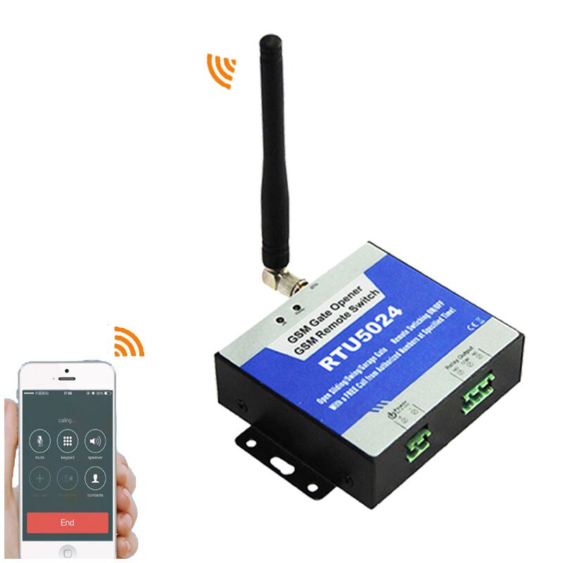 RTU5024 GSM 2G o 3G puerta abridor relé interruptor Control de acceso remoto puerta inalámbrica para puerta corredera de garaje