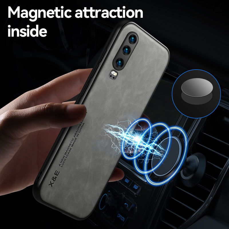 For Huawei P20 P30 Pro Case Car Magnetic Holder Phone Case For Huawei P30 Lite Mate 20X 20 30 Pro Silicone Shockproof Back Cover