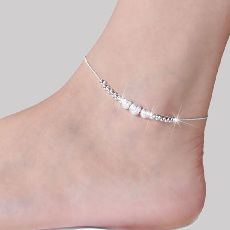 SHUANGR Boho Gold Silber Farbe Fußkettchen Armband auf Die Bein Multi-Schicht Herz Blatt Perlen Ankle für Frauen Kette strand Fuß Schmuck: S03835