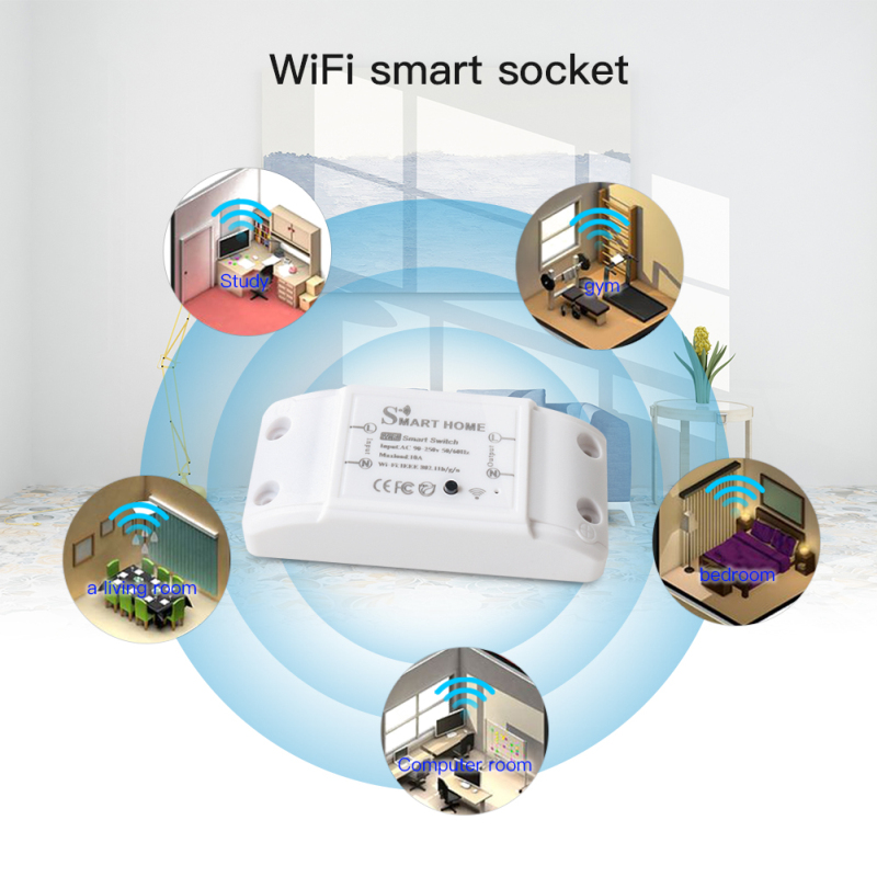 Interrupteur de lumière intelligent Wifi 90-250V, minuterie de disjoncteur universelle 10A, commande vocale, fonctionne avec HomeKit Alexa Google Assistant Home