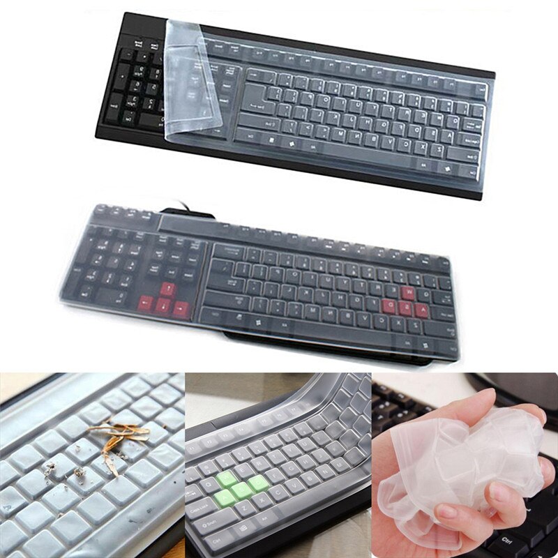 1pc Keyboard Cover Skin Protector Film Cover Universal Silicone Desktop Computer