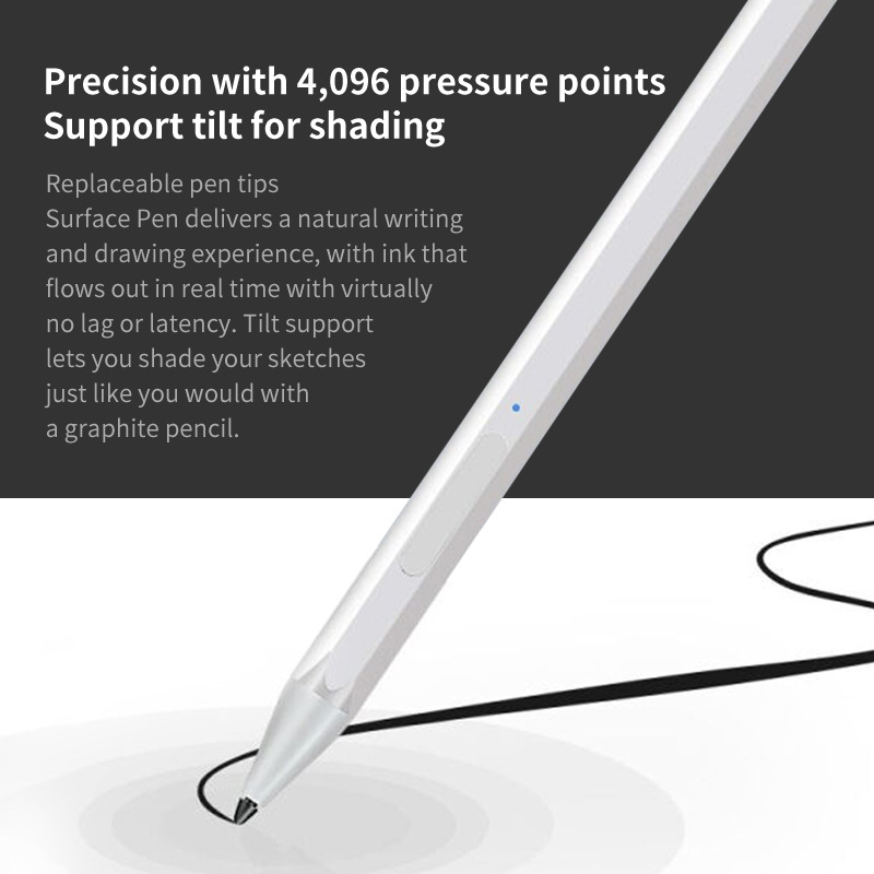 Stylus Pen For Surface Pen Surface Pro7/6/5/4 ProX Go Book A-SUS .H-P S-ONY Touch Pencil Latpop 4096 Pressure Palm Rejection: white