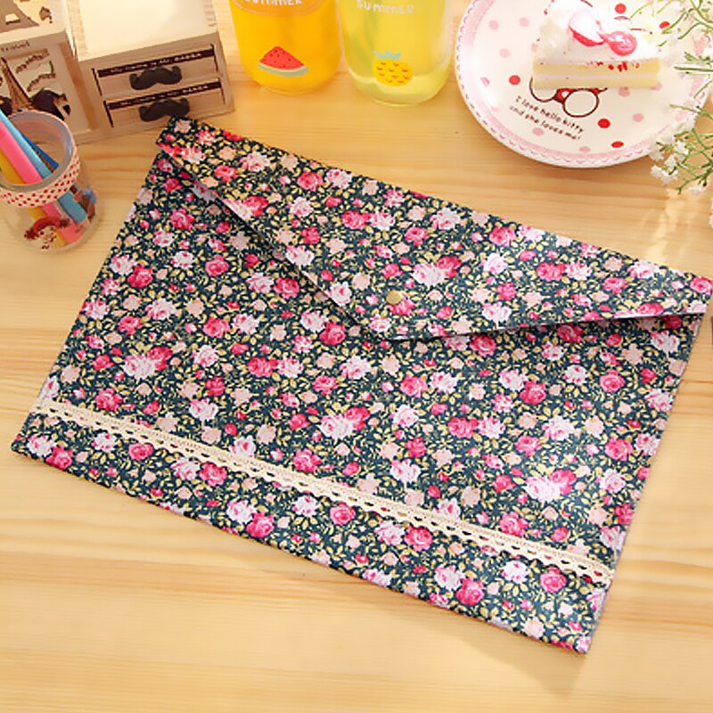 Carpeta A4 de tela bonita para archivos, bolsa para documentos, bolsa de papelería para estudiantes, suministros de oficina para niños, 1 ud.