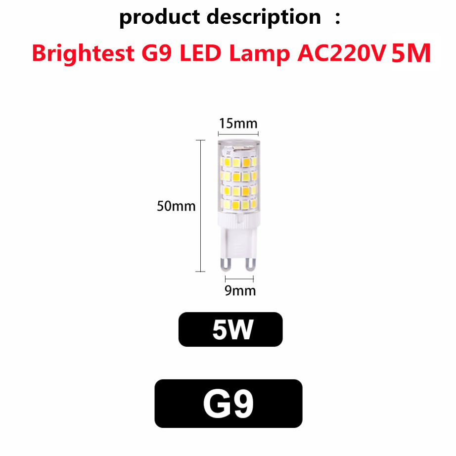 10 Stück hellste G9 LED-Lampe AC220V 3 W 5 W 7 W Keramik SMD2835 LED-Birne warm/Kaltweiß Strahler ersetzen Halogenlicht Ich bin: veränderbar / 3w / B15