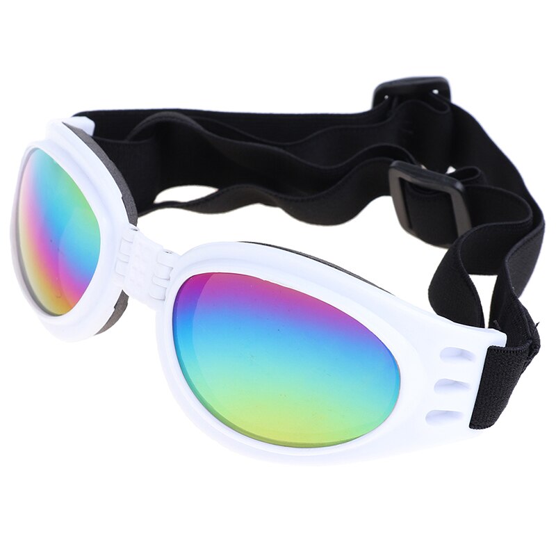 6Colors Foldable Pet Dog Glasses Small and Medium Dog pet glasses Pet Eyewear Waterproof Dog Protection Goggles UV Sunglasses: White
