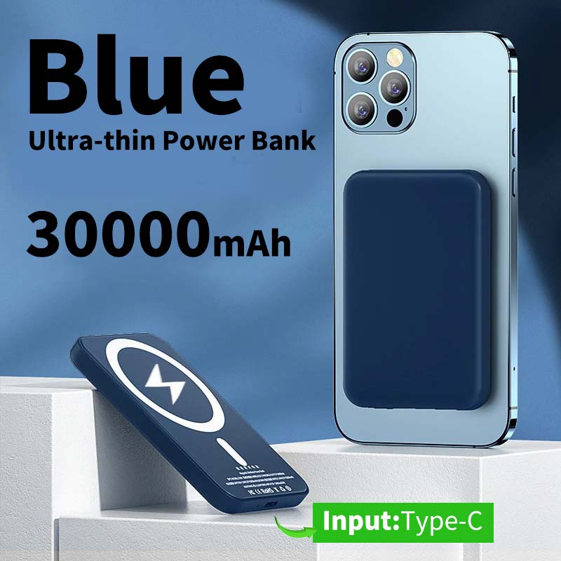 50000 mah magnetisk trådlös powerbank för magsafe bärbar för iphone 17 16 bärbar laddare externt 15 batteripaket: Gul