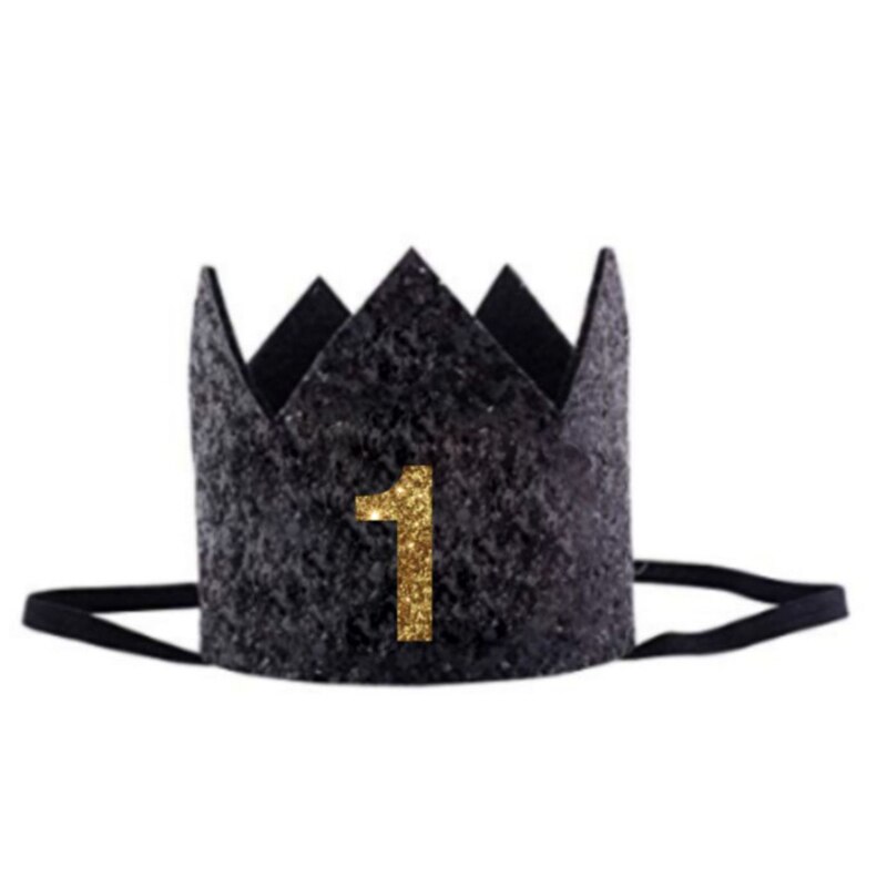 1 Pc freundlicher Neue Jahr Geburtstag Hütte Baby Geburtstag Kappe Mädchen Jungen Prinzessin Krone Erwachsene Stirnband Hairwear: 1