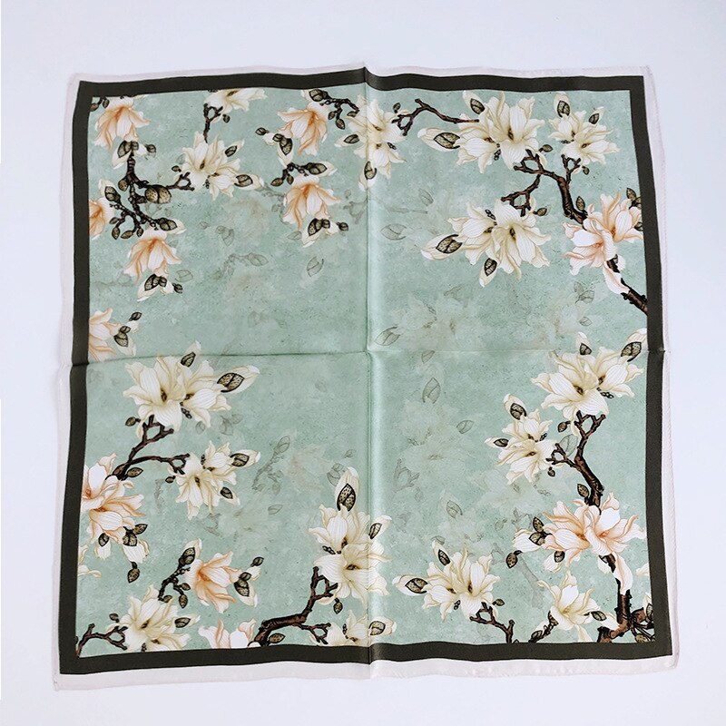 Silketørklæde kvinder hals hår foulard bandana firkantet lille pandebånd hijab 53cm poncho tørklæder pashmina