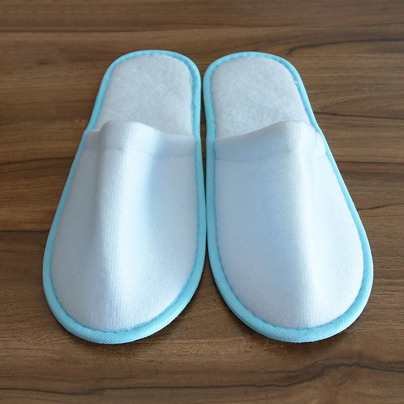 Pantoufles simples hommes femmes hôtel voyage Spa Portable maison jetable bascule anti-dérapant plancher maison pantoufles solide chambre chaussures: light blue(28cm)