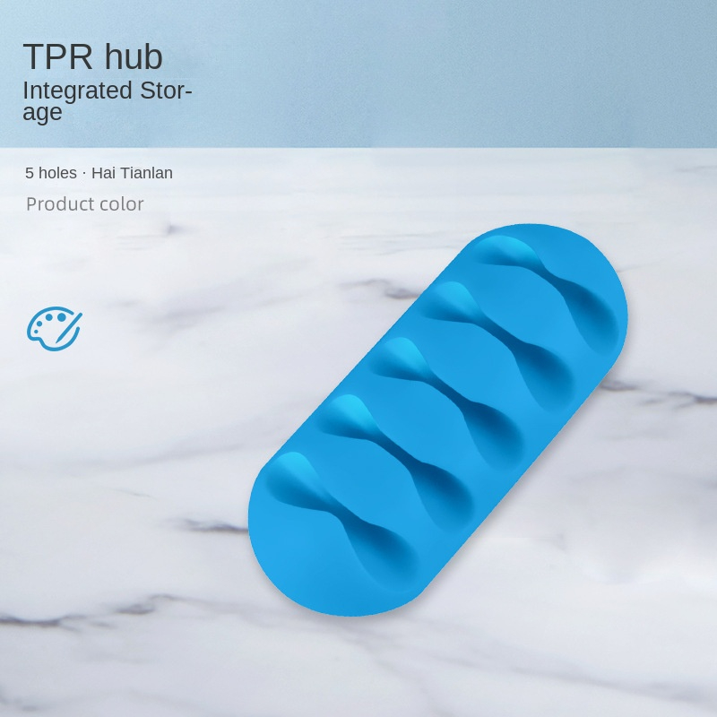 Kabelklemmer ledningsorganisatorer holder klæbende silikone skrivebordsopruller kabelholder skrivebord ledningsbeviklet kontortilbehør: Grøn