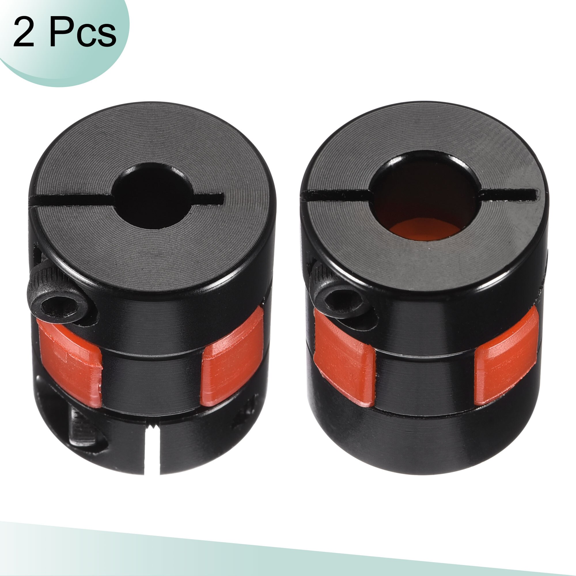 Uxcell Shaft Coupling 6mm to 8mm Bore L25xD20 Aluminum Alloy Flexible Coupler Joint for Servo Stepped Motor, Pack of 2