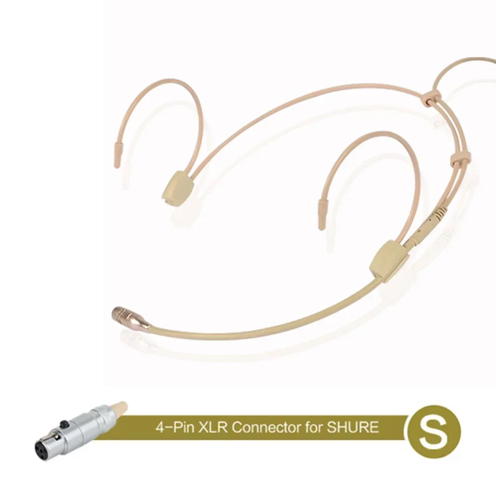 Ohrbügel-Mikrofon, am Kopf getragenes Headset-Mikrofon, omnidirektionales Kondensatormikrofon für mit Mikrofonabdeckung: Khaki