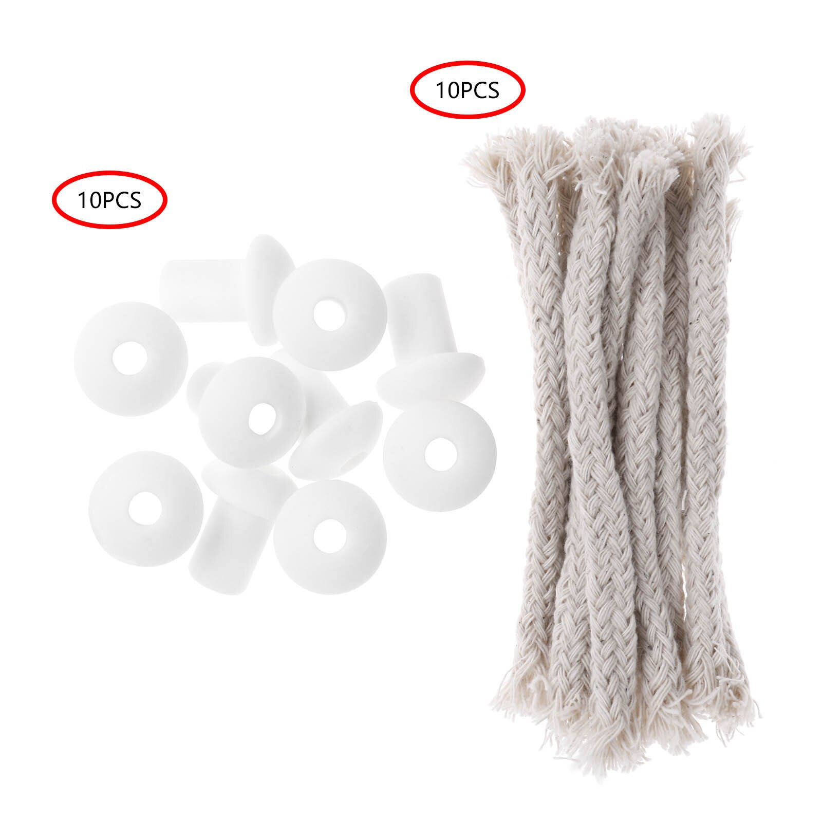 10 stuks olielamp lonthouders keramische fakkelhouders wijnfles kaars katoenen lonten lantaarn alcohollamp glas petroleum lont: Default Title