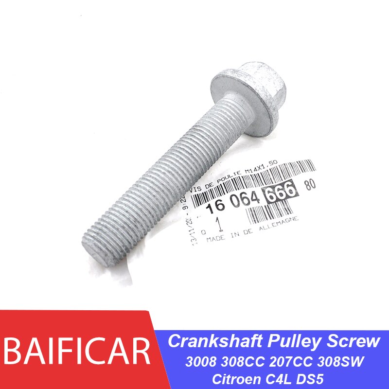 Baificar – vis de poulie de vilebrequin d&#39;origine, flambant neuf, 1606466680 0516L8 pour Peugeot 3008 308CC 207CC 308SW Citroen C4L DS5