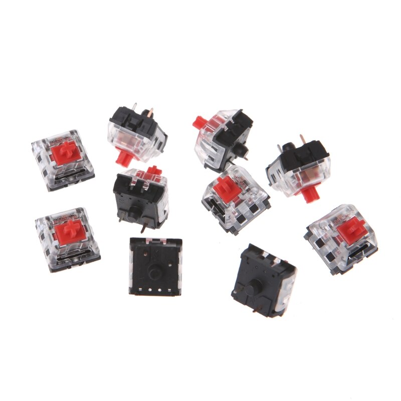 10Pcs 3 Pin Mechanical Keyboard Switch RED for Cherry MX Keyboard Tester Kit