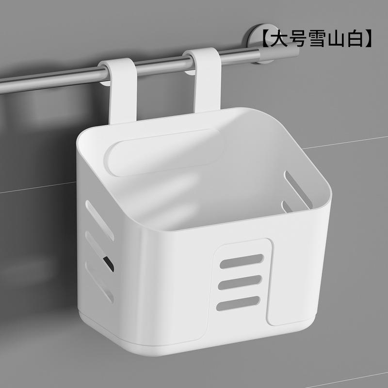 Kitchen Hanging Storage Basket Household Hanging Basket Bathroom Shelf Hangable Toilet Wall Hanging Plastic Kitchen Organizer: Blue