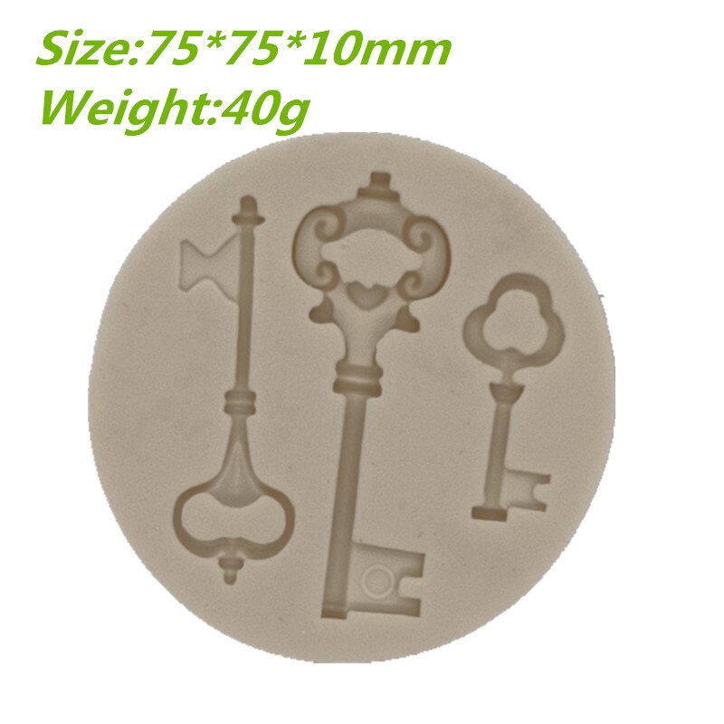 Retro nøkkel harpiks silikonform kjøkken bakeverktøy gjør-det-selv kake bakverk fondantformer sjokolade dessert blonder dekorasjon rekvisita: Default Title