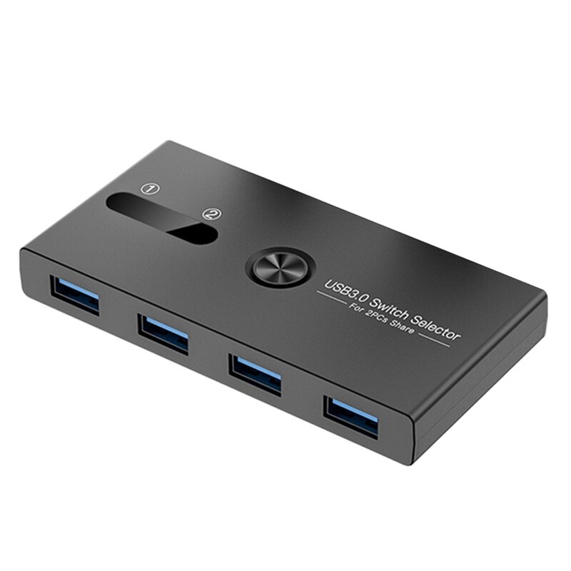 USB3.0 Switch 100M/S USB Switch Selector 4 Ports for Mouse, Keyboard, Printer Sharing 2 in 4 Out with Data Cable