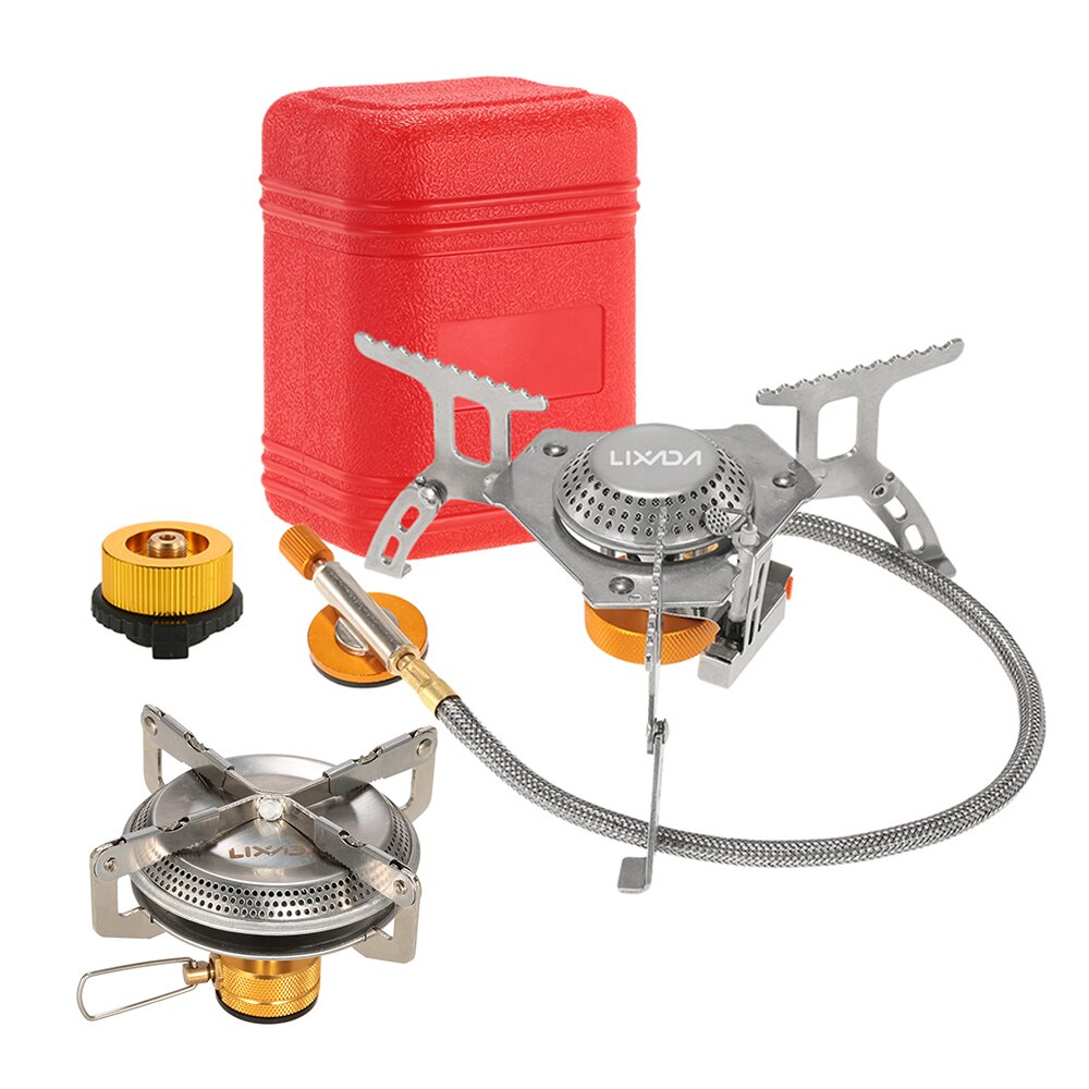 Lixada équipement de Camping 3000W Camping cuisinière à gaz en plein air carburant pliant Camping ustensiles de cuisine Portable pliable cuisson cuisinière à fente 캠: 3