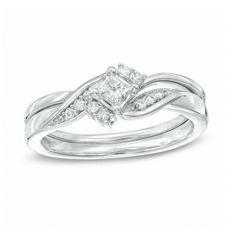 Zirkoon klassieke geometrische retro ring bruiloft dames valentijnsdag sieraden klassiek populair