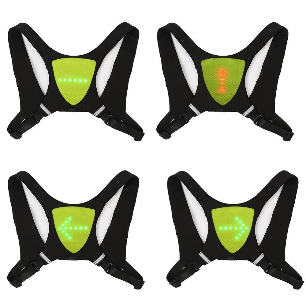 Cycling Bicycle Vest LED Wireless Safety Turn Signal Light Vest for Bicycle Riding Night Warning Backpack Guiding Light