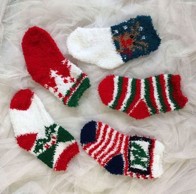 Christmas Babys Kids Girls Boys Childrens Cotton Socks Kids Warm Ankle Fuzzy Socks 1-6