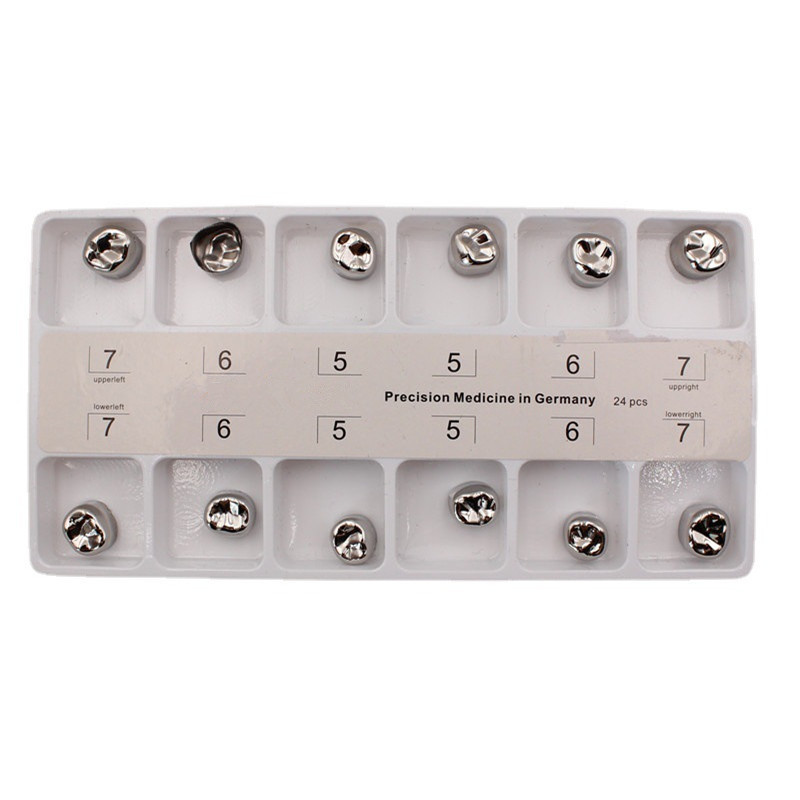 12Pcs/Box Dental Kids Crown Stainless Steel Primary Molar Crown Adult Crown Primary Temporary Molar Pediatric Crown: Adult Crown