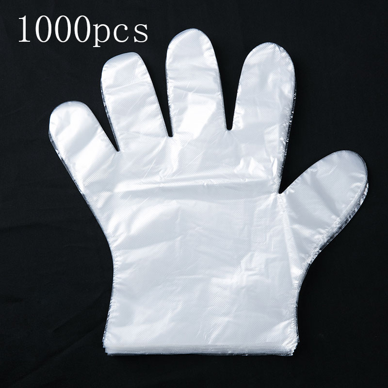 Gants jetables 100/500/1000 pièces | Gant en plastique One-off pour cuisine de Restaurant, gants de nettoyage des aliments, Gadget de cuisine: 1000pcs