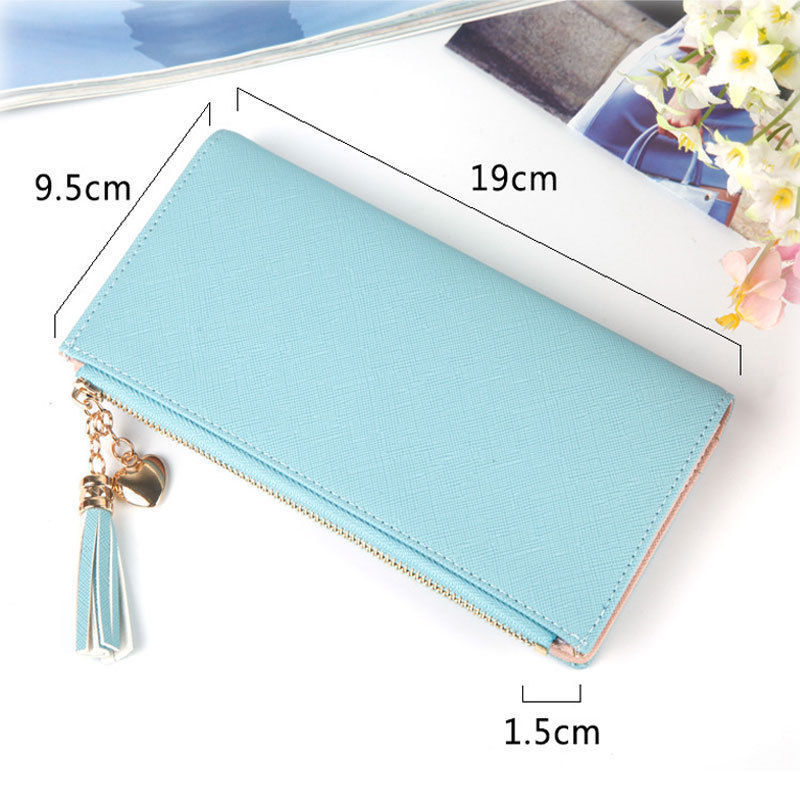 Women Wallet Lady Clutch PU Leather Wallet Long Card Phone Bag Case Purse Lovely Evening Handbag Tassel Vintage