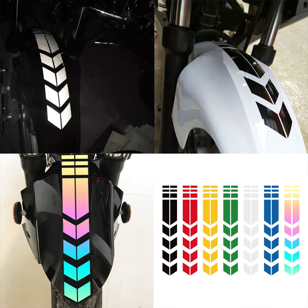 Adesivo moto universale con frecce, pasta Flash, impermeabile, resistente all'olio, adesivo riflettente, nastro moto, adesivo